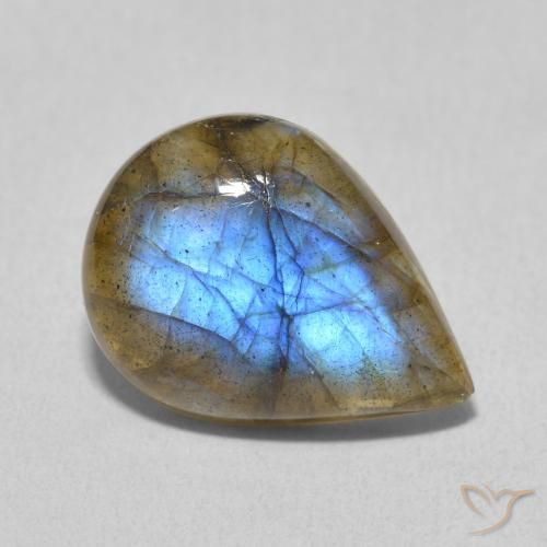 6.23ct Natürlicher Mehrfarbig Labradorit, Birnenform, Lichtdurchlässig