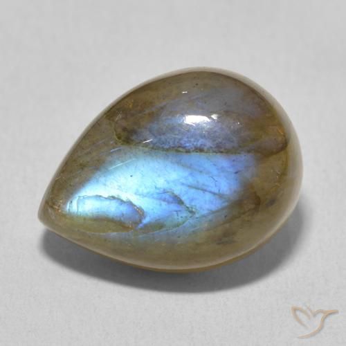 10.14ct Natürlicher Mehrfarbig Labradorit, Birnenform, Lichtdurchlässig