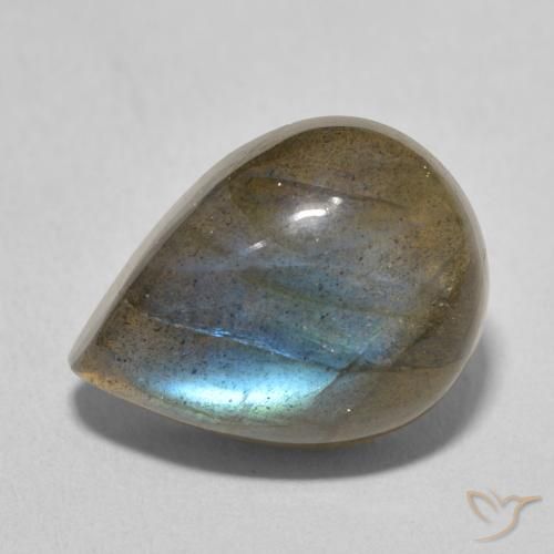 9.62ct Natürlicher Mehrfarbig Labradorit, Birnenform, Lichtdurchlässig