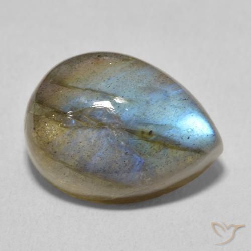 10.35ct Natürlicher Mehrfarbig Labradorit, Birnenform, Lichtdurchlässig