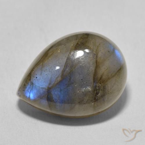 10.41ct Natürlicher Mehrfarbig Labradorit, Birnenform, Lichtdurchlässig