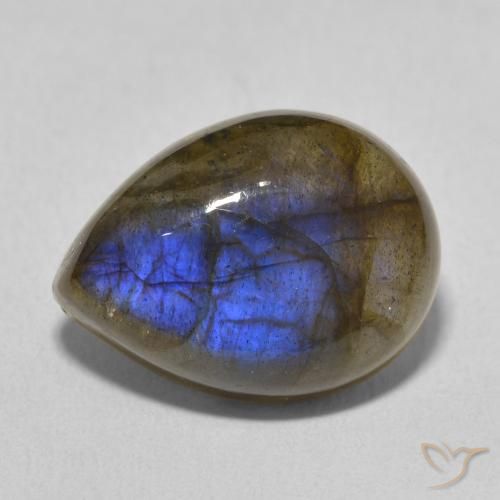 9.73ct Natürlicher Mehrfarbig Labradorit, Birnenform, Lichtdurchlässig