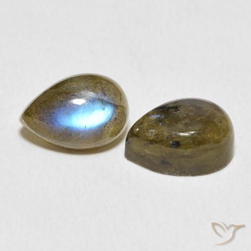 5.36 ct natürliche Mehrfarbig Labradorit-Edelsteine, Birnenform, Lichtdurchlässig