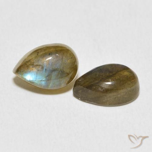 4.79 ct natürliche Mehrfarbig Labradorit-Edelsteine, Birnenform, Lichtdurchlässig