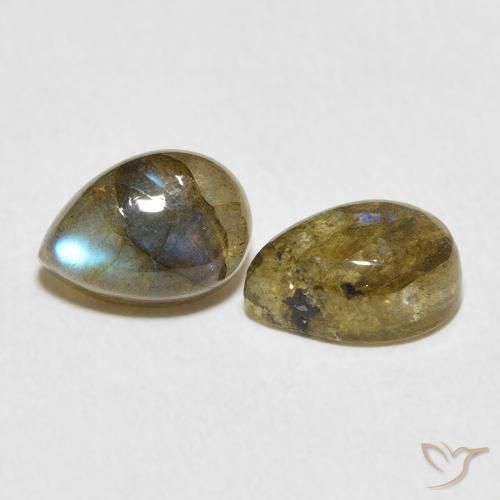 5.26 ct natürliche Mehrfarbig Labradorit-Edelsteine, Birnenform, Lichtdurchlässig