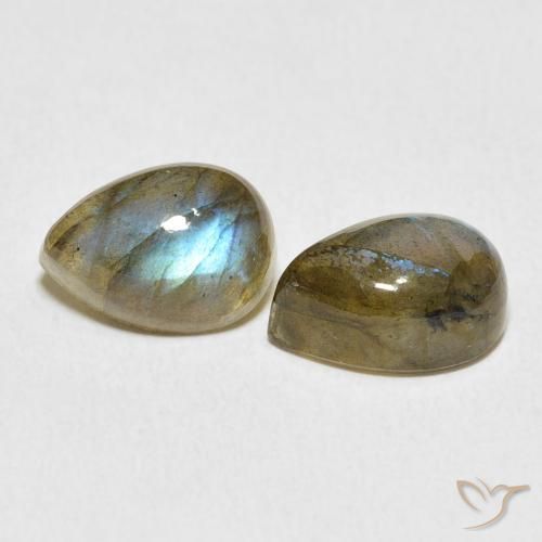 5.47 ct natürliche Mehrfarbig Labradorit-Edelsteine, Birnenform, Lichtdurchlässig