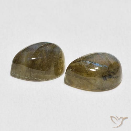5.47 ct natürliche Mehrfarbig Labradorit-Edelsteine, Birnenform, Lichtdurchlässig