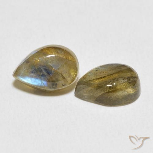 4.73 ct natürliche Mehrfarbig Labradorit-Edelsteine, Birnenform, Lichtdurchlässig