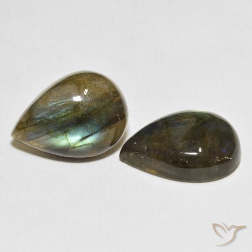 10.82 ct natürliche Mehrfarbig Labradorit-Edelsteine, Birnenform, Lichtdurchlässig