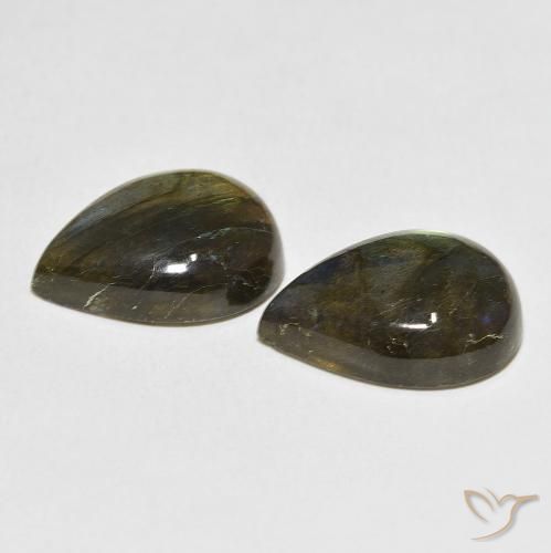 10.82 ct natürliche Mehrfarbig Labradorit-Edelsteine, Birnenform, Lichtdurchlässig