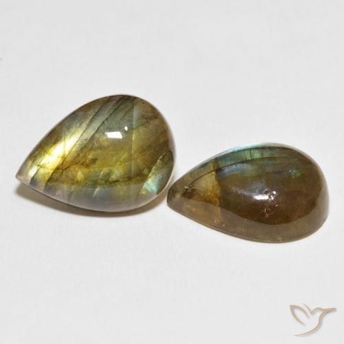 22.48 ct natürliche Mehrfarbig Labradorit-Edelsteine, Birnenform, Lichtdurchlässig