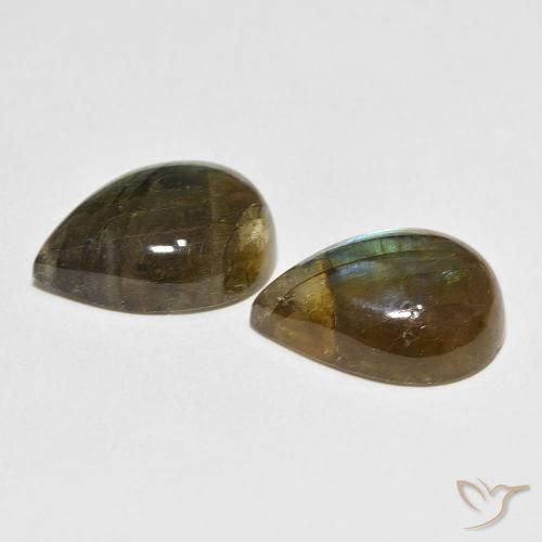 22.48 ct natürliche Mehrfarbig Labradorit-Edelsteine, Birnenform, Lichtdurchlässig