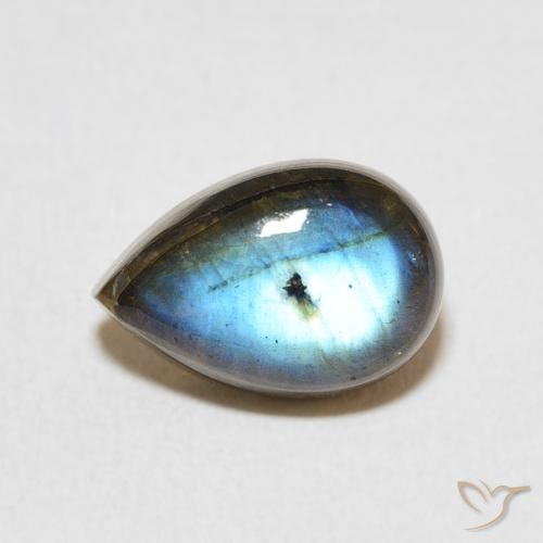 3.95ct Natürlicher Mehrfarbig Labradorit, Birnenform, Lichtdurchlässig