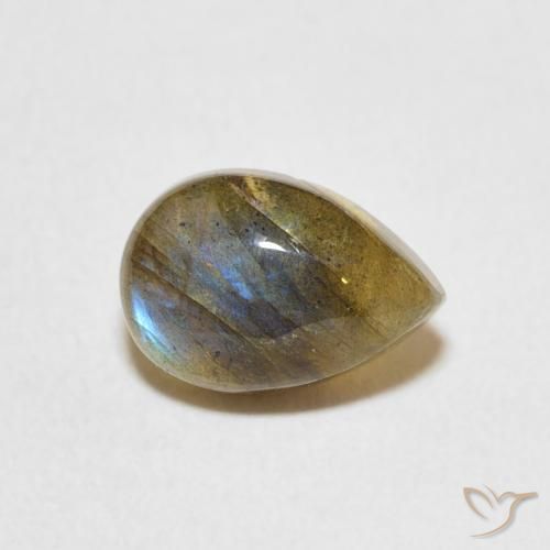 1.80ct Natürlicher Mehrfarbig Labradorit, Birnenform, Lichtdurchlässig