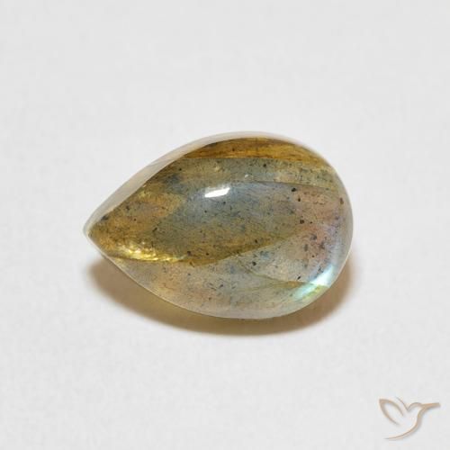 2.61ct Natürlicher Mehrfarbig Labradorit, Birnenform, Lichtdurchlässig