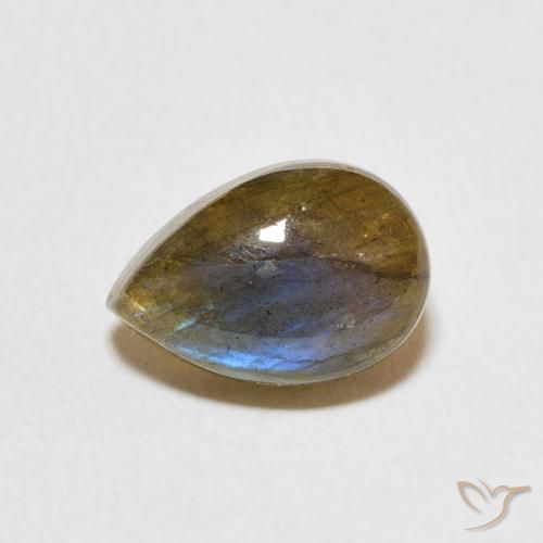 2.73ct Natürlicher Mehrfarbig Labradorit, Birnenform, Lichtdurchlässig