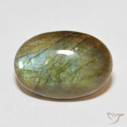 12.53ct Natürlicher Mehrfarbig Labradorit, Oval, Lichtdurchlässig