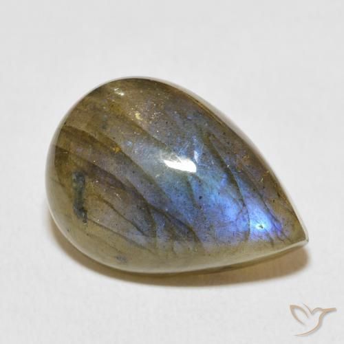 12.67ct Natürlicher Mehrfarbig Labradorit, Birnenform, Lichtdurchlässig