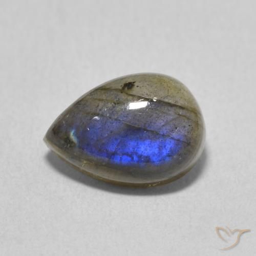 2.57ct Natürlicher Mehrfarbig Labradorit, Birnenform, Lichtdurchlässig