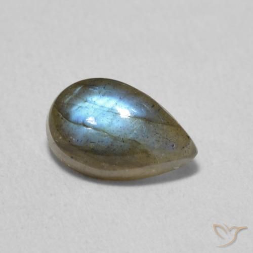 1.04ct Natürlicher Mehrfarbig Labradorit, Birnenform, Lichtdurchlässig