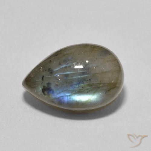 4.26ct Natürlicher Mehrfarbig Labradorit, Birnenform, Lichtdurchlässig