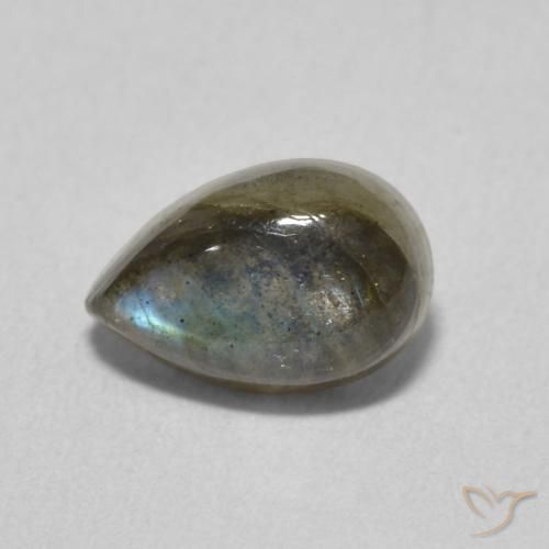 1.68ct Natürlicher Mehrfarbig Labradorit, Birnenform, Lichtdurchlässig