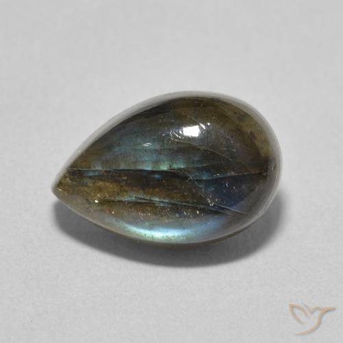 4.40ct Natürlicher Mehrfarbig Labradorit, Birnenform, Lichtdurchlässig
