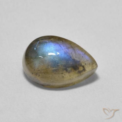 1.69ct Natürlicher Mehrfarbig Labradorit, Birnenform, Lichtdurchlässig