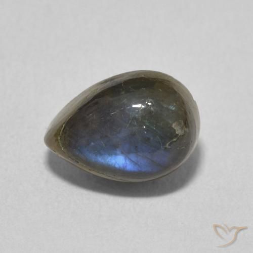 1.86ct Natürlicher Mehrfarbig Labradorit, Birnenform, Lichtdurchlässig