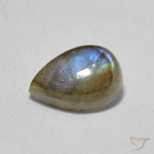 1.66ct Natürlicher Mehrfarbig Labradorit, Birnenform, Lichtdurchlässig