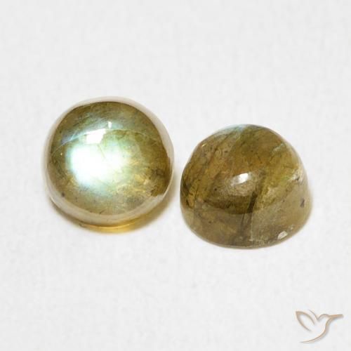 1.38 ct natürliche Mehrfarbig Labradorit-Edelsteine, Runden, Lichtdurchlässig