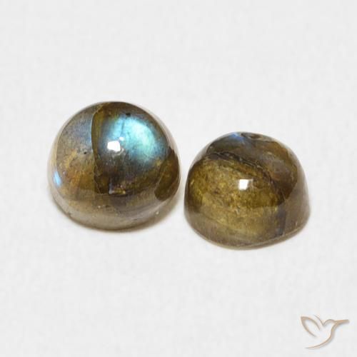 1.38 ct natürliche Mehrfarbig Labradorit-Edelsteine, Runden, Lichtdurchlässig