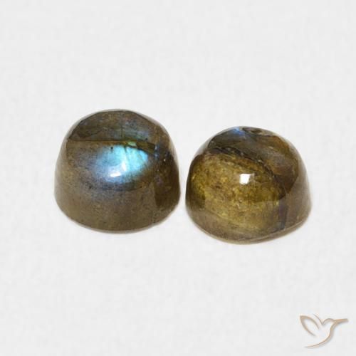 1.38 ct natürliche Mehrfarbig Labradorit-Edelsteine, Runden, Lichtdurchlässig