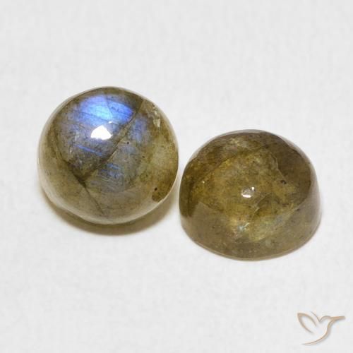 3.84 ct natürliche Mehrfarbig Labradorit-Edelsteine, Runden, Lichtdurchlässig