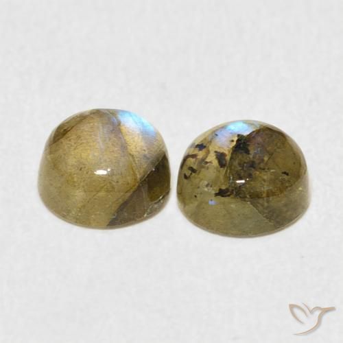 2.16 ct natürliche Mehrfarbig Labradorit-Edelsteine, Runden, Lichtdurchlässig