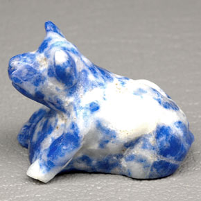 68,22 ctw natürlicher blauer Lapislazuli, Fantasieschliff, Lichtundurchlässig