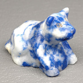 68,22 ctw natürlicher blauer Lapislazuli, Fantasieschliff, Lichtundurchlässig
