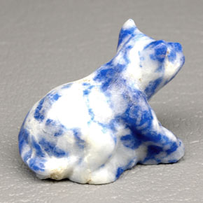 68,22 ctw natürlicher blauer Lapislazuli, Fantasieschliff, Lichtundurchlässig