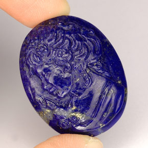 43,25 ctw natürlicher violetter Lapislazuli, Fantasieschliff, Lichtundurchlässig