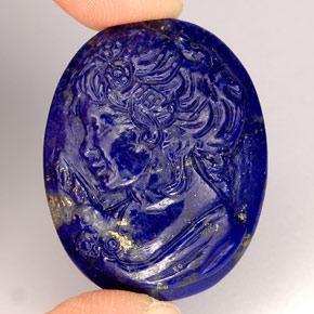 43,25 ctw natürlicher violetter Lapislazuli, Fantasieschliff, Lichtundurchlässig