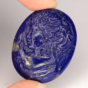 43,25 ctw natürlicher violetter Lapislazuli, Fantasieschliff, Lichtundurchlässig