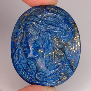 57,37 ctw natürlicher blauer Lapislazuli, Fantasieschliff, Lichtundurchlässig