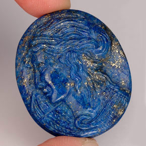 57,37 ctw natürlicher blauer Lapislazuli, Fantasieschliff, Lichtundurchlässig