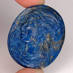 57,37 ctw natürlicher blauer Lapislazuli, Fantasieschliff, Lichtundurchlässig