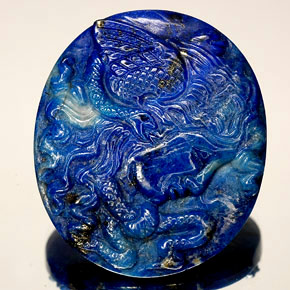 48,25 ctw natürlicher blauer Lapislazuli, Fantasieschliff, Lichtundurchlässig