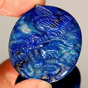 48,25 ctw natürlicher blauer Lapislazuli, Fantasieschliff, Lichtundurchlässig