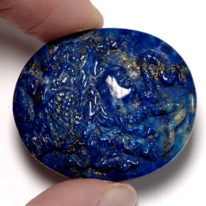 43,21 ctw natürlicher blauer Lapislazuli, Fantasieschliff, Lichtundurchlässig