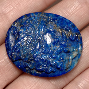 43,21 ctw natürlicher blauer Lapislazuli, Fantasieschliff, Lichtundurchlässig