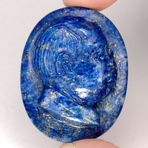 55,96 ctw natürlicher blauer Lapislazuli, Fantasieschliff, Lichtundurchlässig