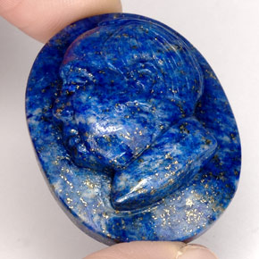 55,96 ctw natürlicher blauer Lapislazuli, Fantasieschliff, Lichtundurchlässig